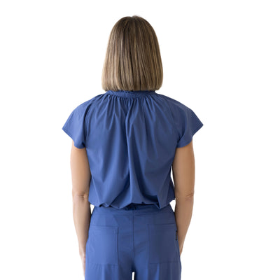 Matilda Scrub Top Steel Blue