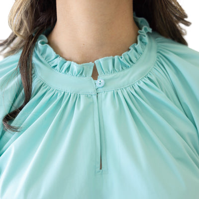 Matilda Scrub Top Aqua