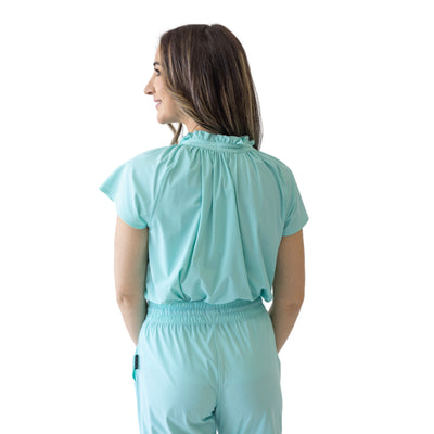 Matilda Scrub Top Aqua