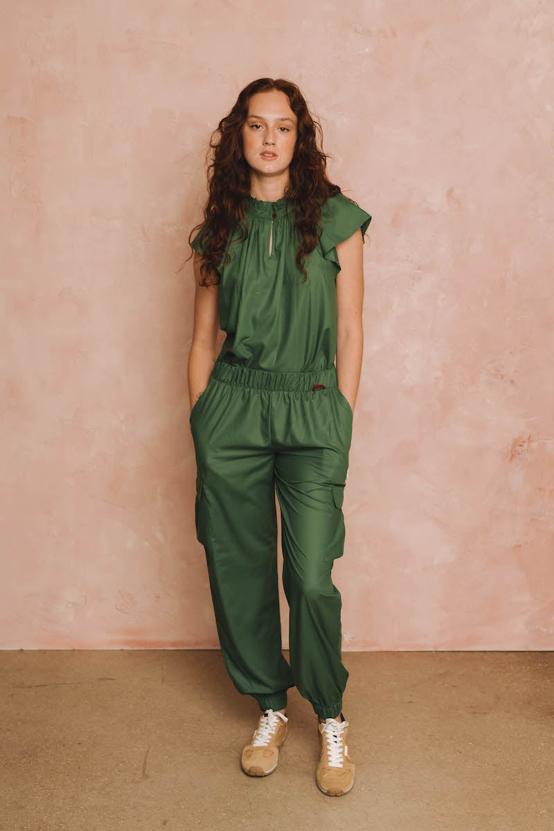 Matilda Scrub Top Hunter Green